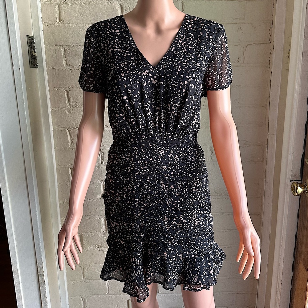 Greylin size small black and tan cute dress animal print like